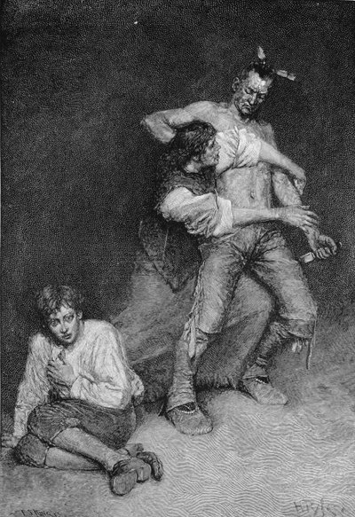 Die Frau wandte sich heftig gegen den Häuptling, graviert von Francis Scott King, Illustration aus 